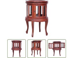 The Living Store Vitrinekast 50x50x76 cm massief mahoniehout bruin - Vitrinekast - Mahoniet Meubilair - Vintage Stijl - Bruine Kasten - Sidetable