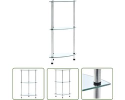 The Living Store Vitrinekast - Glas - 30 x 30 x 67 cm - 3 lagen