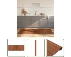 The Living Store Vloerkleed rechthoekig 70x200 cm bamboe bruin - Bamboevloerkleed - Vloerkleden - Woonaccessoire - Natuurlijk Tapijt - Bruine Vloerkleed