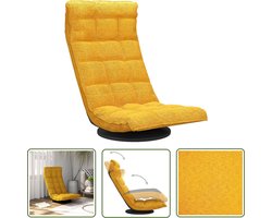 The Living Store Vloerstoel Stabiel en Duurzaam - 90 x 54 x 80 cm - Mosterdgeel