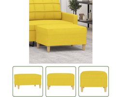The Living Store Voetenbank 70x55x41 cm stof lichtgeel - Voetenbank - Voetenbankje - Relaxstoel - Lounge Stoel - Zitmeubel