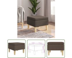 The Living Store Voetenbank - Taupe - 55x54.5x42 cm - Stof (100% polyester) en rubberwood