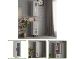 The Living Store Wandkast 34,5x34x90 cm betongrijs - Hangkast - Bijzetkast - Houten Kast - Grijze Kast - Wandkast