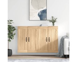 The Living Store Wandkast - Sonoma Eiken - 69.5 x 34 x 90 cm - Praktisch en Decoratief