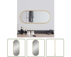 The Living Store Wandspiegel 60x25 cm ovaal goudkleurig - Wandspiegel - Gouden Spiegel - Spiegels Online Kopen - Spiegels Voor De Badkamer - Grote Spiegel