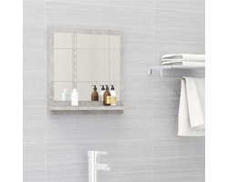 The Living Store Wandspiegel - Betongrijs - 40 x 10.5 x 37 cm - Spaanplaat en acryl