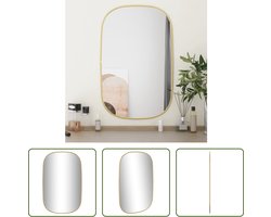 The Living Store Wandspiegel Goud - 70x45 cm - Duurzaam glas en PVC - Wandgemonteerd - Heldere weerspiegeling