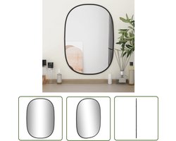 The Living Store Wandspiegel Zwart - 50 x 35 cm - Glas en PVC