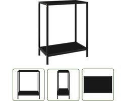 The Living Store Wandtafel 60x35x75 cm gehard glas zwart - Wandtafel - Consoletafel - Bijzettafel - Salontafel - Zwarte Tafel