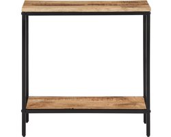The Living Store Wandtafel 70x35x70 cm massief ruw mangohout - Wandtafel - Haltafel - Mango Wood - Industrieel Design - Houten Meubels