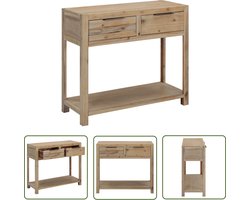 The Living Store Wandtafel 82x33x73 cm massief acaciahout - Wandtafel - Rustic Tafellamp - Houten Kast - Salontafel - Consoletafel