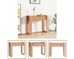 The Living Store Wandtafel 90x35x75 cm massief teakhout - Wandtafel - Teak Houten Tafel - Salontafel - Bijzet Tafels - Colonial Design