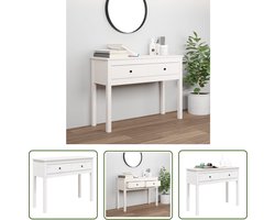 The Living Store Wandtafel Classic - Grenenhout - 100 x 35 x 75 cm - Wit