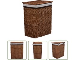 The Living Store Wasmand Wilgenvlechtwerk - 43x34x57.5cm - Bruin