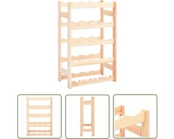The Living Store Wijnrek voor 20 flessen grenenhout - Wijnen Rek - Houten Wijnrek - Wijnkast - Wijnopslag - Grenenhouten Wijnrek