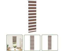 The Living Store Zebra rolgordijn 40x100 cm stofbreedte 35,9 cm polyester bruin - Zebra Gordijn - Rolluik - Raamdecoratie - Privacy Screen - Licht Regelaar