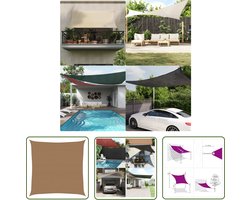 The Living Store Zonnezeil 160 g/m² 4,5x4,5 m HDPE taupe - Zonnezeil - Schaduwdoek - Uv-bescherming - Tuinaccessoires - Buitenleven
