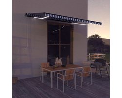 The Living Store Zonwering - Uittrekbare luifel 500 x 300 cm - Waterdicht en UV-bestendig Zonneluifel - Terrasdak - Buitenzonwering - Alu Zonnescherm - Elektrische Zonwering - Retractable Awning - Parasol