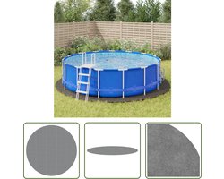 The Living Store Zwembadgrondzeil - Polyester geotextiel - Lichtgrijs - Rond - 550 cm diameter