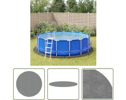 The Living Store Zwembadgrondzeil - Polyester Geotextiel - Rond 458 cm - Lichtgrijs