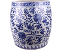 The Ming Garden Collection | Chinees Porselein | Chinese Vaas | Extra Grote Chinese Porseleinen Bloempot Met Bloemetjes | Blauw & Wit