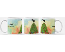 The Mokken Boutique - Mok Kat in de Boom - gepersonaliseerd Kerst geschenk, uniek kado voor Kerstmis