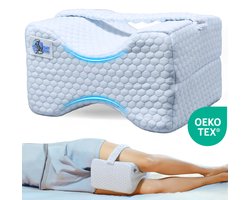 The Night Guard® Deluxe - Orthopedisch Kniekussen - Ondersteuningskussen - Rugpijn - Rugklachten - Verkoelend Beenkussen - Kniekussen voor in bed - Zijslaper - Zijslaapkussen
