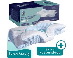 The Night Guard® Premium Hoofdkussen voor Nekklachten - Verkoelend Vlinderkussen - Extra Stevig - 65x35 cm - Ergonomisch & Orthopedisch Hoofdkussen - Zij, Rug En Buikslapers