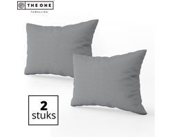 The One Bedding Kussenslopen set - 60 x 70 cm - 2 Stuks - Beddengoed - Katoen/Satijn - Donkergrijs