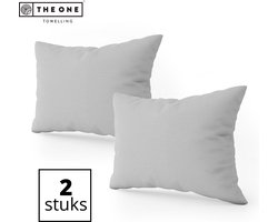 The One Bedding Kussenslopen set - 60 x 70 cm - 2 Stuks - Beddengoed - Katoen/Satijn - Lichtgrijs