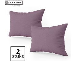 The One Bedding Kussenslopen set - 60 x 70 cm - 2 Stuks - Beddengoed - Katoen/Satijn - Pruim