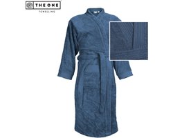 The One Towelling Badjas - 120 x 61 x 57 cm - L/XL - Zachte kamerjas - Vocht absorberend - 100% Gekamd badstofkatoen - Denim