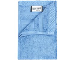 The One Towelling Bamboe Gastendoek - 30 x 50 cm - Kleine handdoek - Bamboe/Katoen - Hypoallergeen - Aqua Azure