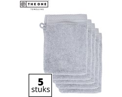 The One Towelling Bamboe Washandjes - 16 x 21 cm - 5 Stuks - Voordeelverpakking - Bamboe/Katoen - 600 gr/m² Stofdikte - Hypoallergeen - Lichtgrijs
