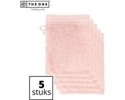 The One Towelling Bamboe Washandjes - 16 x 21 cm - 5 Stuks - Voordeelverpakking - Bamboe/Katoen - 600 gr/m² Stofdikte - Hypoallergeen - Zalmroze