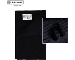 The One Towelling Classic Gastendoek - 30 x 50 cm - Kleine handdoek - Hoge vochtopname - 100% Gekamd katoen - Zwart