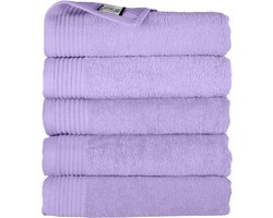 The One Towelling Classic Handdoeken - 50 x 100 cm - 5 Stuks - Voordeelverpakking - Hotelkwaliteit - 100% Gekamd katoen - Lavendel