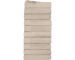 The One Towelling Classic Handdoeken - 70 x 140 cm - 10 Stuks - Voordeelverpakking - Hotelkwaliteit - 100% Gekamd katoen - Beige