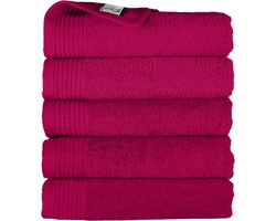 The One Towelling Classic Handdoeken - 70 x 140 cm - 5 Stuks - Voordeelverpakking - Hoge vochtopname - 100% Gekamd katoen - Magenta