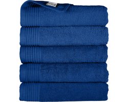The One Towelling Classic Handdoeken - 70 x 140 cm - 5 Stuks - Voordeelverpakking - Hotelkwaliteit - 100% Gekamd katoen - Koningsblauw