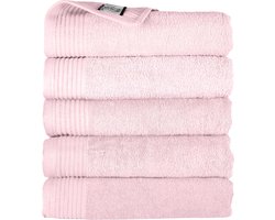 The One Towelling Classic Handdoeken - 70 x 140 cm - 5 Stuks - Voordeelverpakking - Hotelkwaliteit - 100% Gekamd katoen - Lichtroze