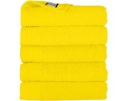 The One Towelling Classic Handdoeken - 70 x 140 cm - 5 Stuks - Voordeelverpakking - Hotelkwaliteit - 100% Gekamd katoen - Sneldrogend - Handdoekenset - Badhanddoek - Geel