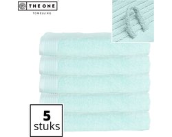 The One Towelling Classic Strandlakens - 100 x 180 cm - 5 Stuks - Voordeelverpakking - Hoge vochtopname - 100% Gekamd katoen - Mint