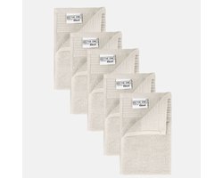 The One Towelling Gastendoek - 30x50 cm - 5 stuks - Hotelkwaliteit - 450 g/m² - 100% Gekamd katoen - Ivory