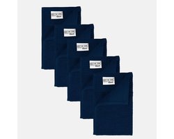 The One Towelling Gastendoek - 30x50 cm - 5 stuks - Hotelkwaliteit - 450 g/m² - 100% Gekamd katoen - Navy