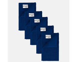 The One Towelling Gastendoek - 30x50 cm - 5 stuks - Hotelkwaliteit - 450 g/m² - 100% Gekamd katoen - Royal Blue