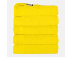 The One Towelling Handdoek - 50x100 cm - 5 stuks - Hotelkwaliteit - 450 g/m² - 100% Gekamd katoen - Geel