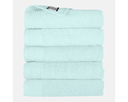 The One Towelling Handdoek - 50x100 cm - 5 stuks - Hotelkwaliteit - 450 g/m² - 100% Gekamd katoen - Mint