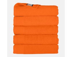The One Towelling Handdoek - 50x100 cm - 5 stuks - Hotelkwaliteit - 450 g/m² - 100% Gekamd katoen - Oranje