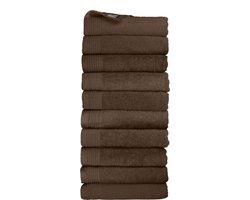 The One Towelling Handdoeken Set - 50 x 100 cm - 10 Stuks - Hotelkwaliteit - Hoge vochtopname - 100% Gekamd katoen - Sneldrogend - Handdoekenset - Badhanddoek - Taupe